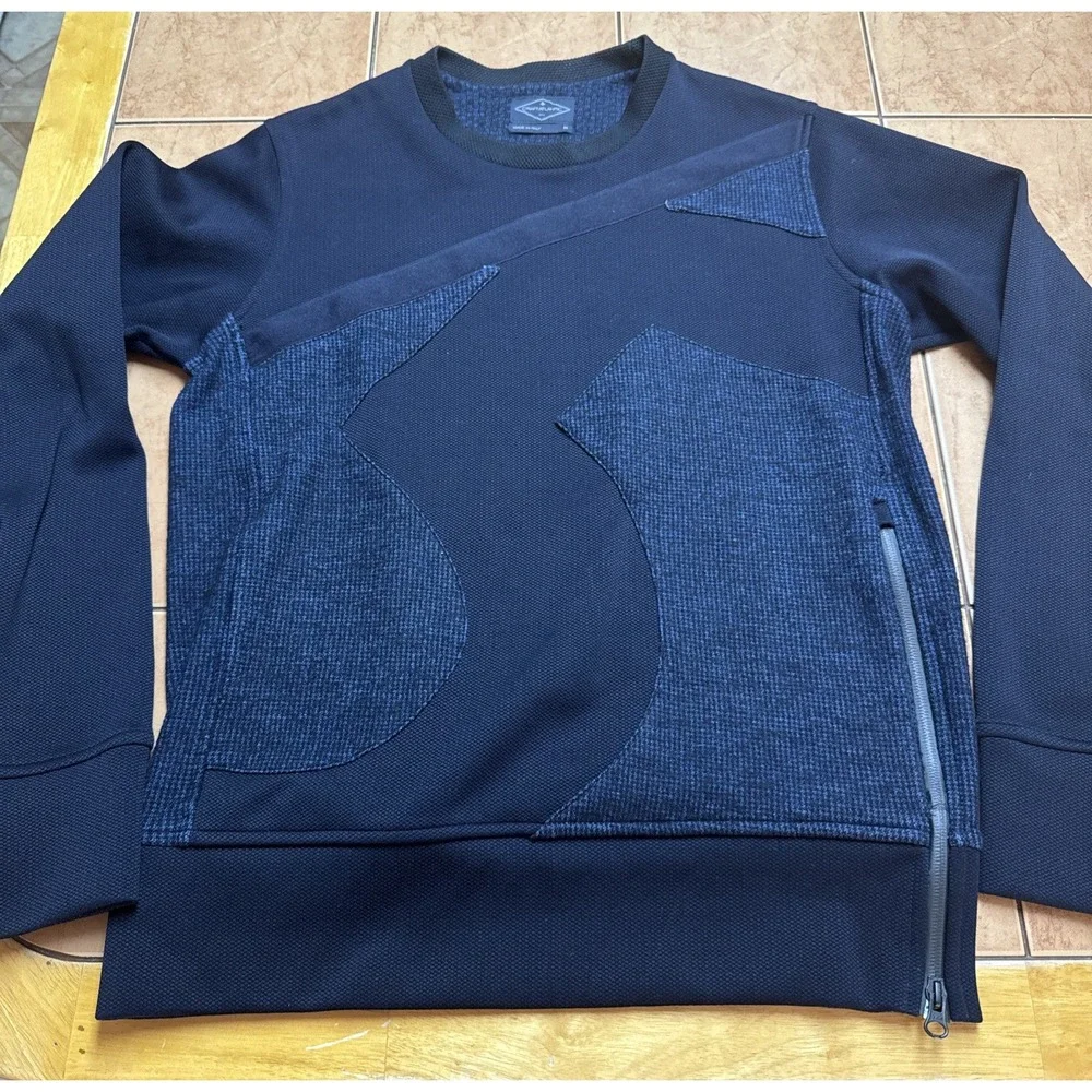 Craft Atlantic‎ Men's Sweater Sz Medium Blue Wool Blend Italy Made Pockets